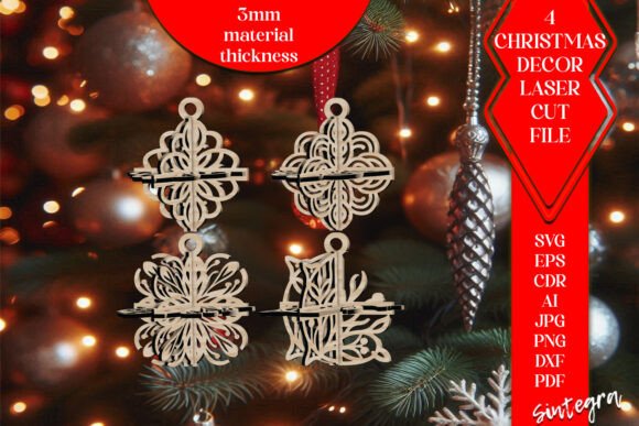 3DChristmas 4Balls Set SVG: A Laser Cutting Winter Amp Gem