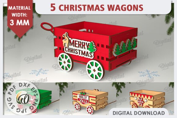 A Designer's Take on the 3D Christmas Wagons Laser Cut Bundle
