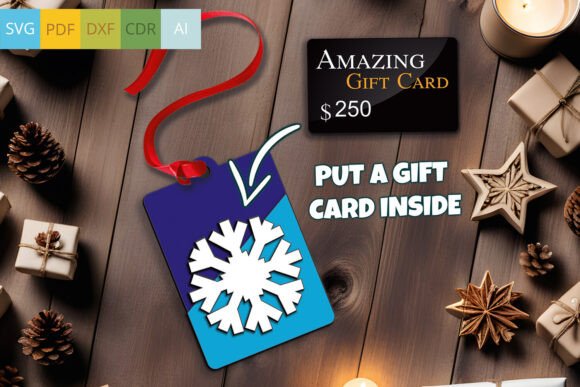 A Laser Cut Snowflake Card for Cash & Gift Cards