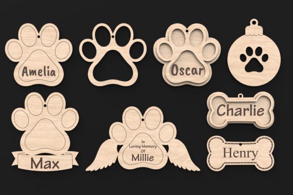 Adorable Dog Bone Paw Print Svg Files for Ornaments