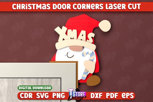 Christmas Door Corners: A Laser Cutting Winter Amp Asset