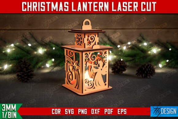 Christmas Lantern 3D Shadow Lantern: A Laser Cut Winter Asset