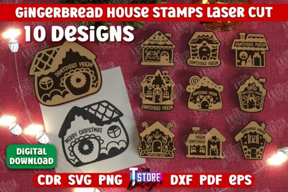 Gingerbread House Stamps Bundle: Perfect for Winter Amp & Laser Cutting