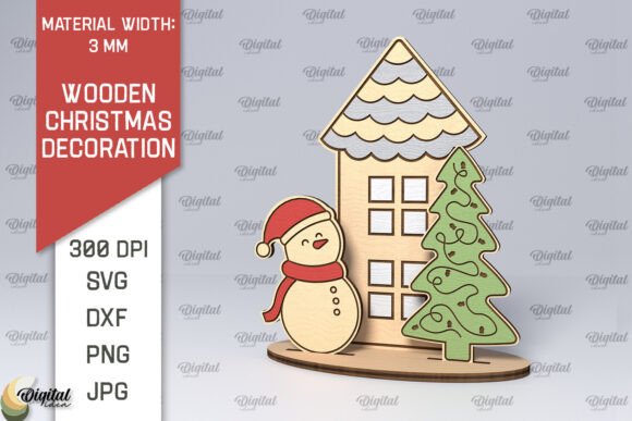 Laser-Cutting Wooden Christmas Decor for Winter Branding