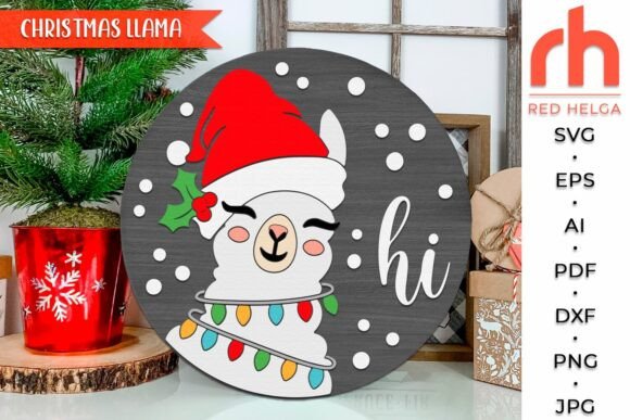 Llama Hi SVG: A Charming Winter Amp Laser Cutting Asset