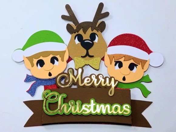 🎄 Merry Christmas Cake Topper SVG for Winter Amp