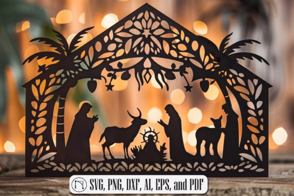 Nativity Scene Laser Cut SVG: A Winter Amp Design Gem