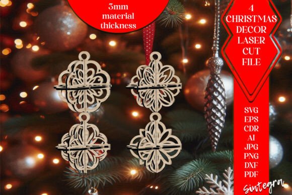 Review: 3DChristmas 4Balls Set SVG Laser Cut V29